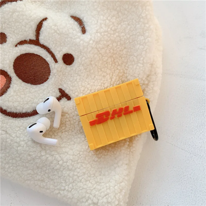 Забавный DHL чехол-контейнер для Apple Airpods Pro, силиконовый чехол с милым мультяшным рисунком, чехол для наушников Airpods 2/1, чехол для наушников