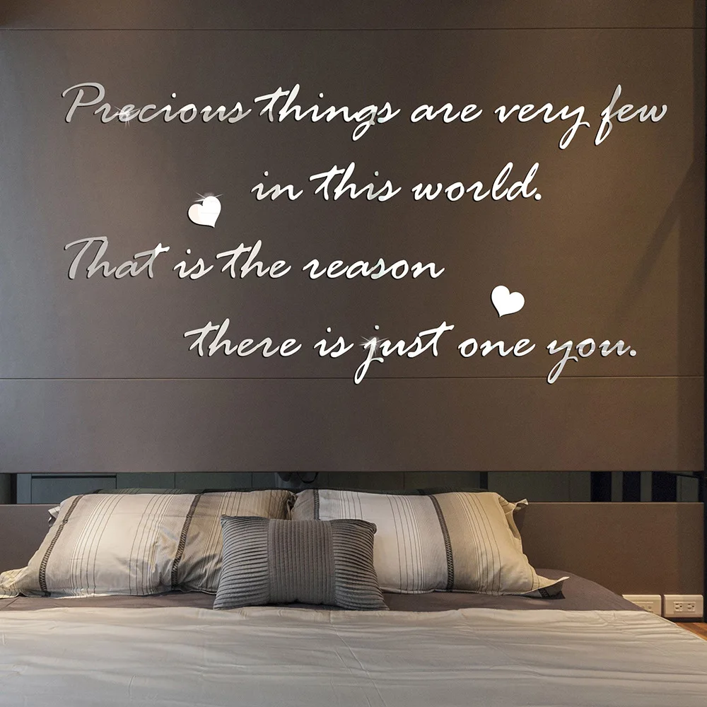 

DIY Wall Stickers Acrylic Mirror Wall Sticker Home Decor Living Room Art Alphabet Self-adhesive Wall Stickers House Decoration