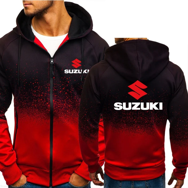 Толстовка на молнии с модным принтом и длинным рукавом с капюшоном Suzuki, толстовки, Лидер продаж, повседневная одежда
