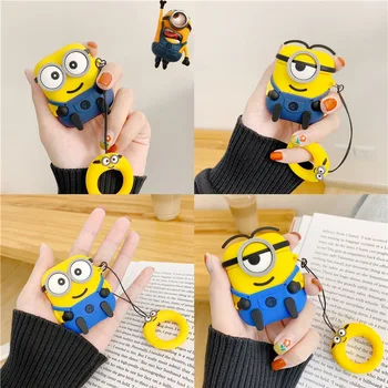 

Free Drop Shipping Earphone Accessories Cute Minions Silicone Case Protective Cover for Apple Airpods Pro Wireless Bluetooth