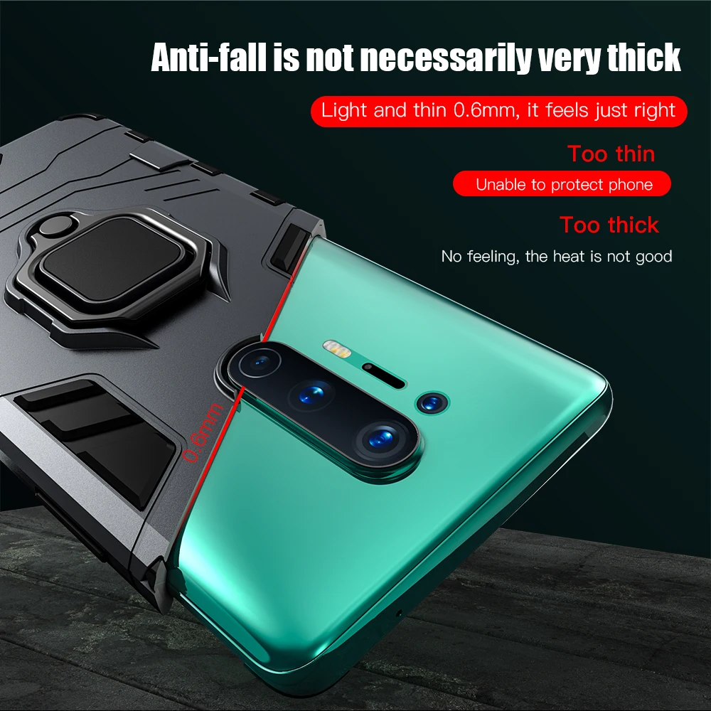 KEYSION Shockproof Armor Case For Oneplus 8 Pro Stand Car