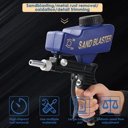 Pistola de chorro de arena de alimentación por gravedad, pistola de chorro de arena de mano, neumática, fácil de llevar, 6000RPM