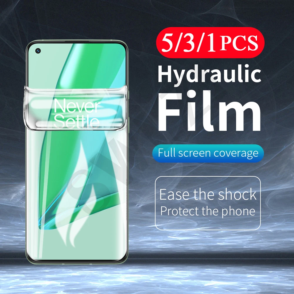 

5-1Pcs soft full cover for oneplus 7 7T 8 8T plus 9 pro 9E 9R hydrogel film Not Glass Nord N10 N100 6 6T phone screen protector