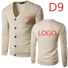 D9 стиль мужские с принтом отложной воротник на пуговицах кардиган осень Повседневный вязаный свитер однотонный мужской Верхняя одежда Топы свитер