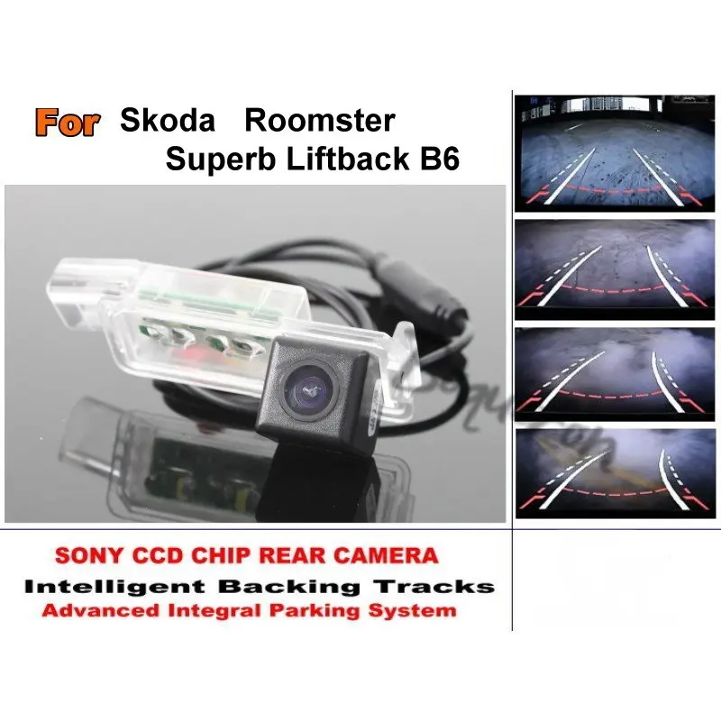 

for Skoda Roomster Superb Liftback B6 2016-2014 Tracks Dynamic Tragectory Car Reverse Backup Parking Rear View Camera