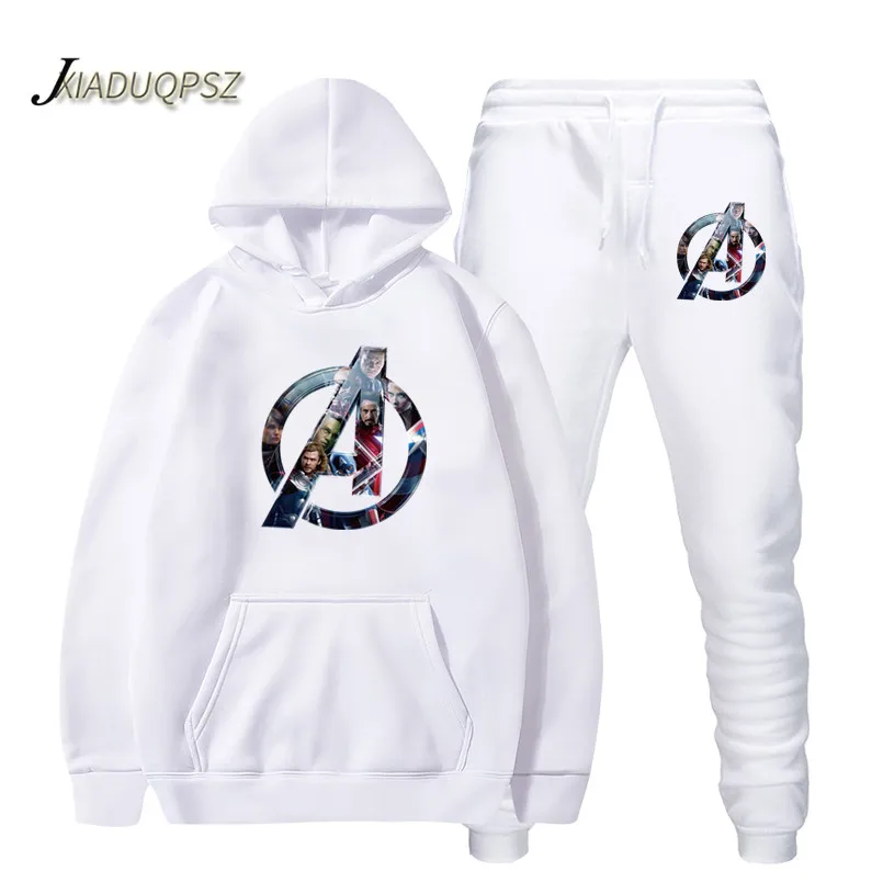 Новинка 2019 Мужская брендовая одежда толстовки + штаны комплект из двух предметов