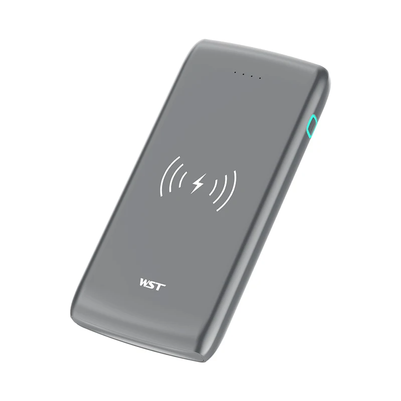 WST 10000, беспроводной внешний аккумулятор, внешняя батарея, зарядное устройство для телефона, PD, быстрая зарядка для iPhone, samsung - Цвет: Grey