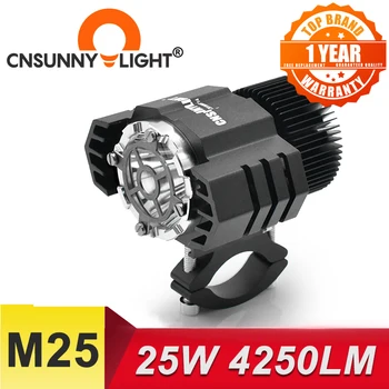

CNSUNNYLIGHT LED Motorcycle Headlight Spotlight 25W 4250Lm Super Bright White Moto Fog DRL Headlamp Hunting Driving Lights 6000K