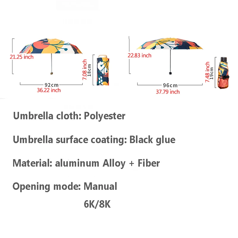 Мини карманный 5 FoldingSunshade Солнечный зонт от дождя для женщин Защита солнца УФ