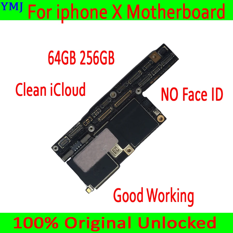 100% Original unlocked for iphone x Motherboard No Face ID Mobile phone 64GB 256GB with Chips | Мобильные телефоны и