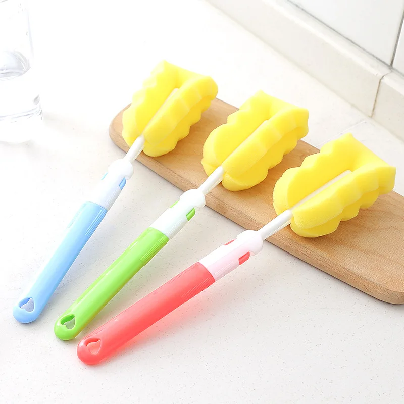 1518 губка с длинной ручкой щетка для чистки чашки bei zi Cleaning щетка для чистки бутылки щетка для чистки чашки с сменной головкой