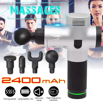 

3200R/Min Massage Gun Deep Muscle Massager Muscle Pain Body 4 Heads Massage Exercising Relaxation Slimming Shaping Pain Relief
