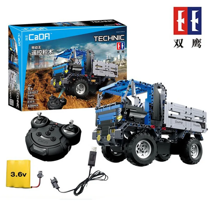 

Double e C51017 Children'S Educational Electric Remote Control Engineering Dump Truck Assembled Granule Building Blocks Toy