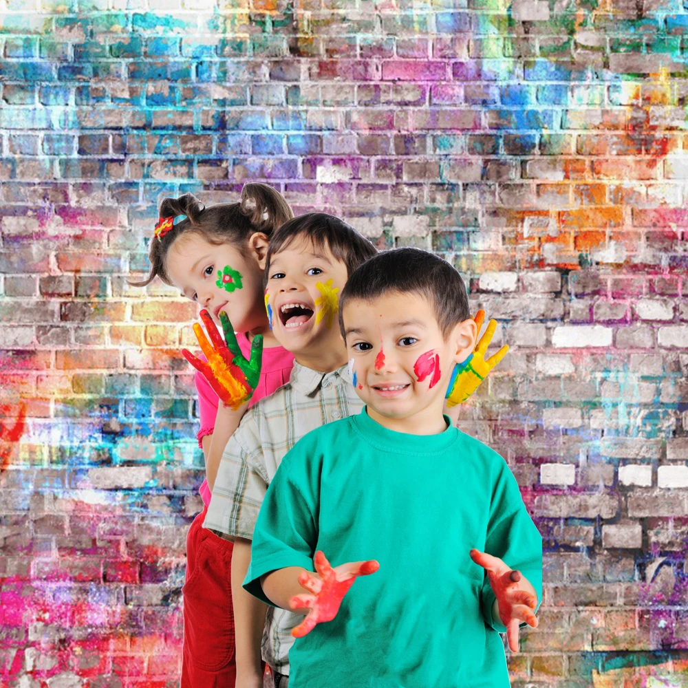 그런지 벽돌 벽 돌 사진 배경 녹지 녹색 잎 낙서 결혼식 생일 초상화 배경 Photozone