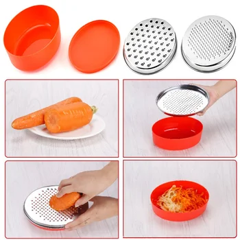 

Easy Clean Stainless Steel Kitchen Fruits Container Practical Efficient Oval Box Slicer Cheese Grater Vegetables Multifunctional