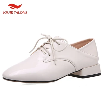 

Brand Design Big Size 43 Leisure Women Shoes Square Heel Shoelaces Office Woman Pumps