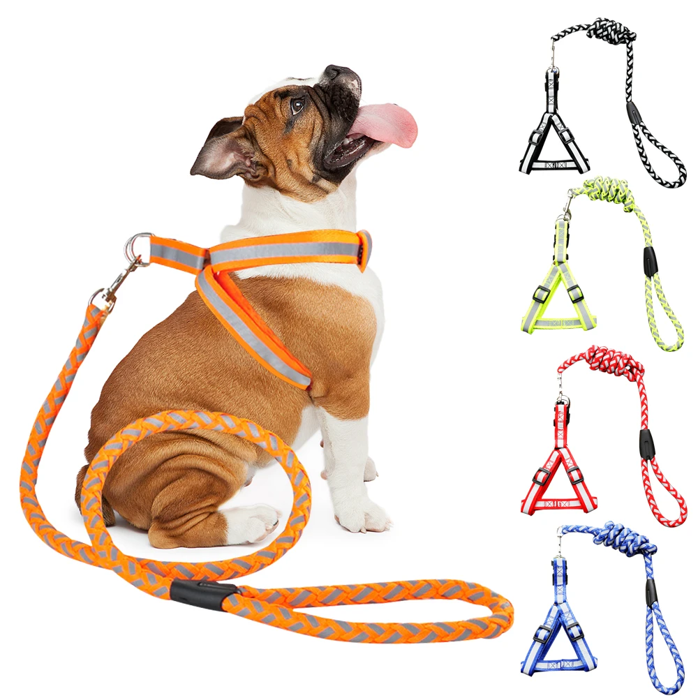 Reflecterende Hond Aangelijnd Nylon Pitbull Borstband Puppy Honden Accessoires|Leashes| - AliExpress