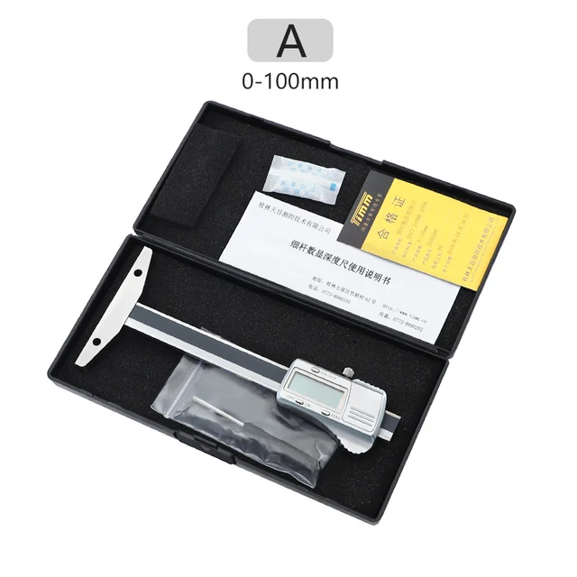 Digital Caliper Depth Gauge with Thin Rod 0100/150mm 0.01mm Metric