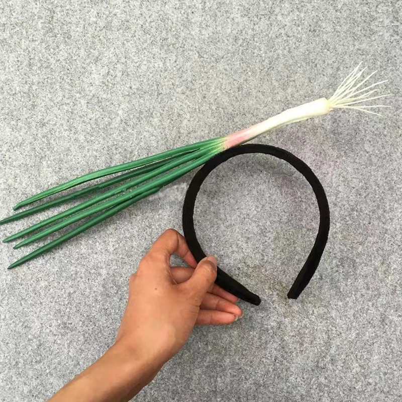 Funny Green Onions Hair Hoop Headband Cosplay Party Headwear