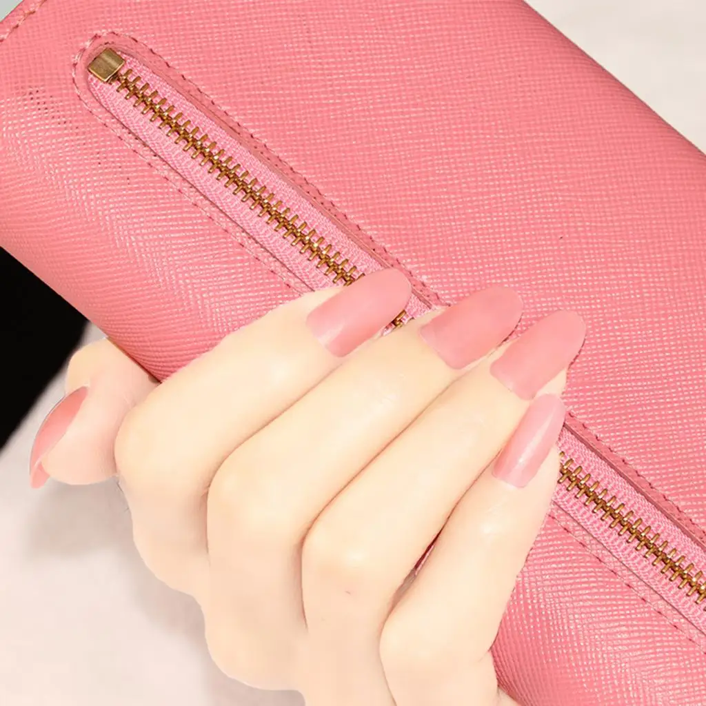 24 Pcs Fake Nail Tips Clear Full Cover False Nails For Salons DIY Nail Art