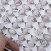 Vintage Natural Rose Pink Quartz Ring for Women Geometric Crystal Engagement Rings Set Female Gift Fine Jewelry 25Pcs/lot 6