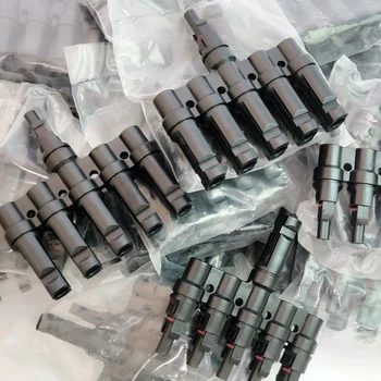 

100 Pairs x 5 in 1 T Branch 5T PV Connector manufacture TUV IP67 PV 5T solar Connector Used For Solar Cable 2.5/4/6 mm wholesale