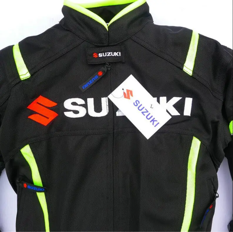 Байкерские куртки для SUZUKI сетчатая Куртка Мото Гонки на мотоциклах ветрозащитная дышащая