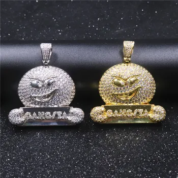

Hip Hop Iced Out Cartoon Character Pendant Chain Necklace Micro Pave CZ Gold Silver Color Pendant Necklace Women Men Jewelry