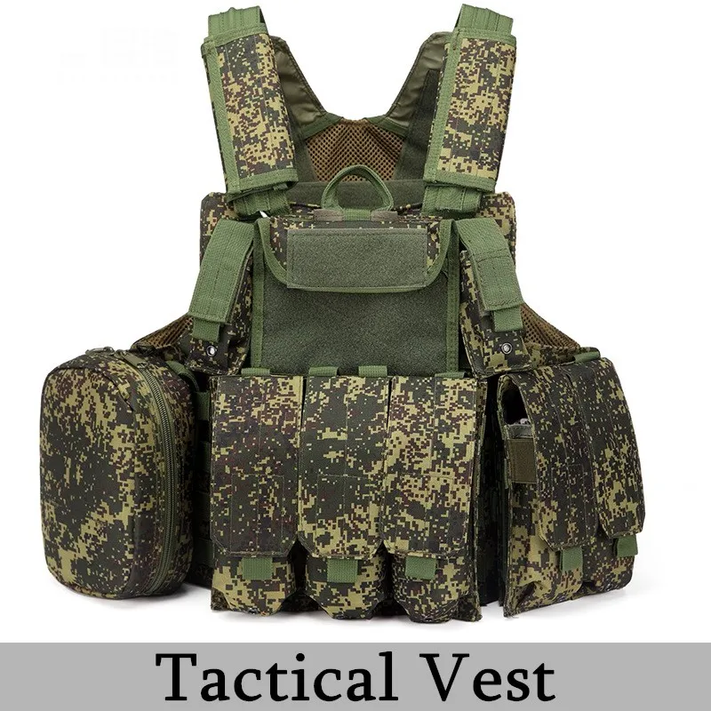 

900D Oxford Cloth Camo Tactical Vest Military Equipment Army Fan CS Training Combat Vest Outdoor Multi-pocket Tactics Waistcoat