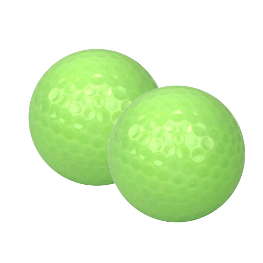 2Pcs Green Fluorescence Luminous Golf Balls Night Light Glowing Golf Balls