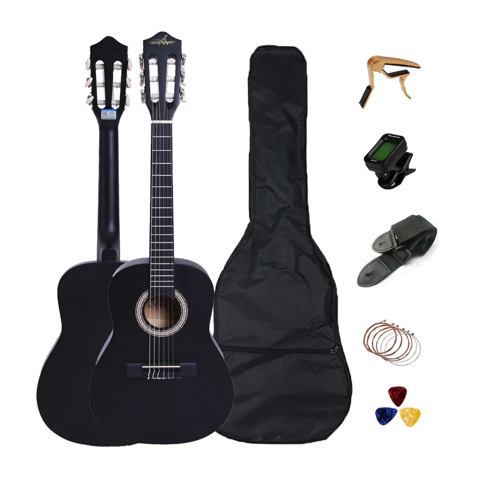 30 Inch Acoustic Starter Guitar - 30 Inch Classical Guitar 6 String Basswood Guitar Black Guitarra For Beginners Performance Bag Capo Strings Picks Tuner Cgt301 Guitar Aliexpress