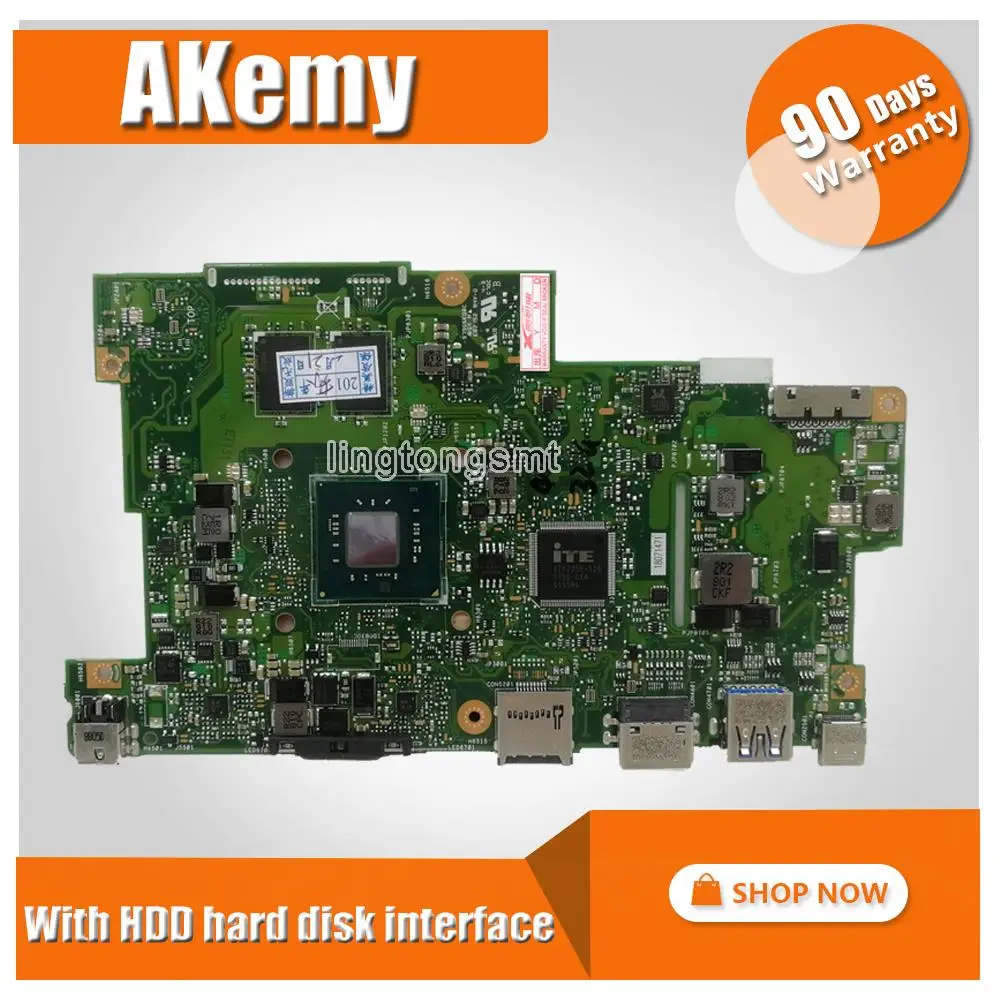 

with 4G RAM + With HDD hard disk interface 4 cores CPU Laptop Motherboard For ASUS E203M E203MA Notebook mainboard test OK