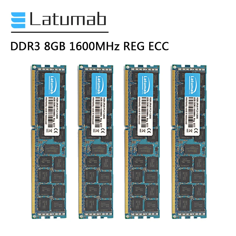 Latumab RAM DDR3 8GB 16GB 32GB 1600MHz REG ECC Серверная память PC3 12800 240 Pins Memoria модуль