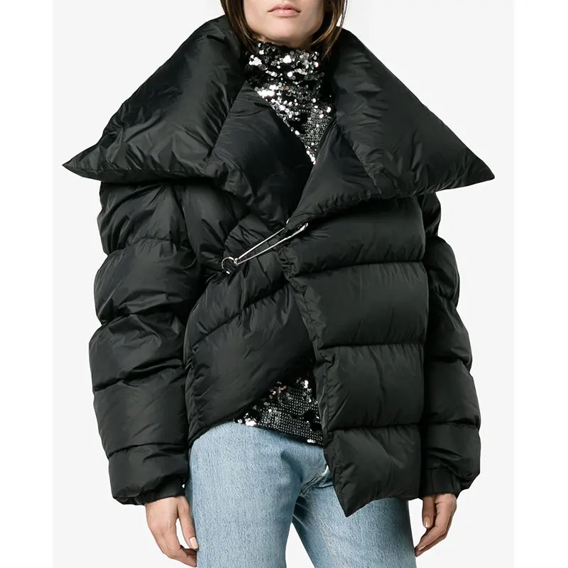 

Irregular niche nutral fluffy duck down jacket female winter new fashion big lapel thicker warm personalitcoat wq2511
