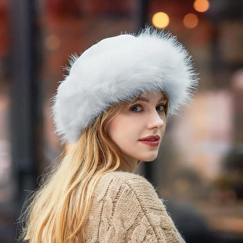 fuzzy white hat