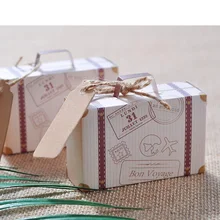 100 piezas caja de dulces bolsa de regalo Vintage boda viaje tema cumpleaños despedida de soltera nupcial ducha retiro decoración favor