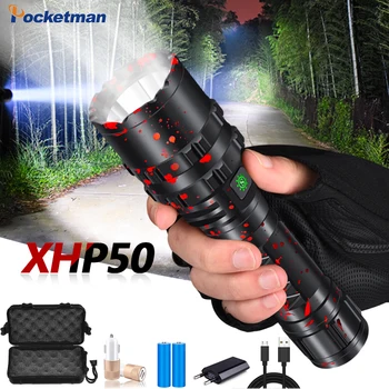 

Bright LED flashlights Rechargeable E17 L2 T6 Torch XHP50 Waterproof Zoomable Lamp Flashlight Light 18650 or 26650 Battery Use