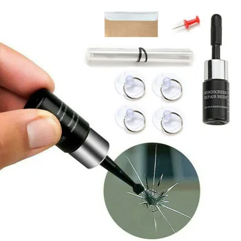 

Auto Windshield Repair Tools Long Cracked Bull's Eye Star Glass Repair Fluid Easy To Use And Operate