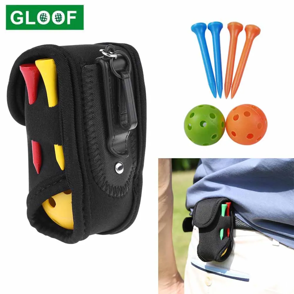 Golf Ball Pouch Bag with 2 Balls 4 Tees