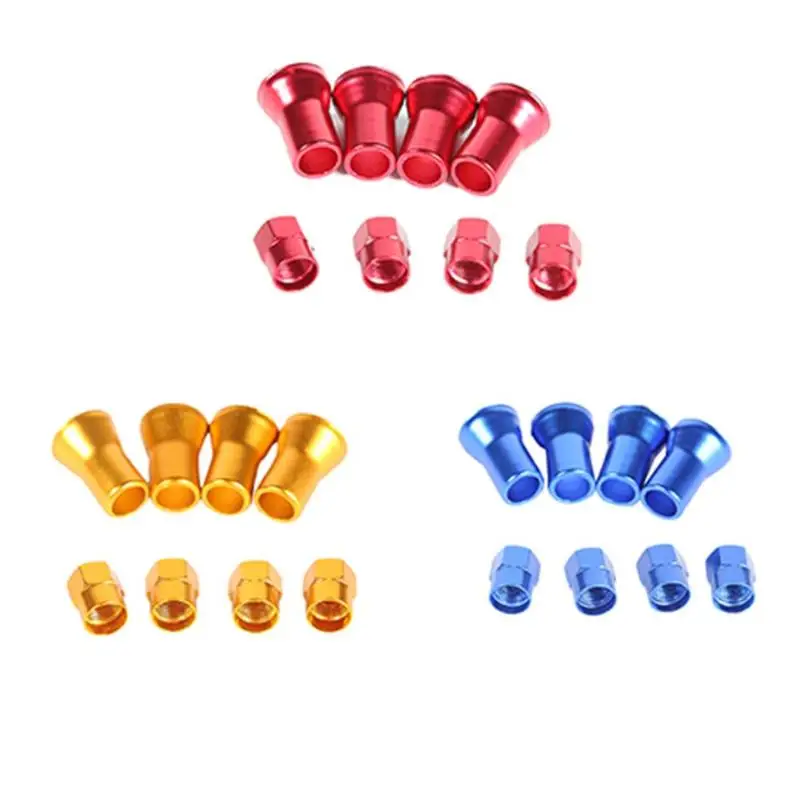 4pcs Tire Valve Caps Car Truck Tire Wheel Tyre Valve Stem Hex Caps with Sleeves Covers Left Right Front Rear Auto Accessories