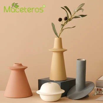 

Nordic Creative Conical Ceramic Flower Pot Simple Flower Arrangement Vase Decoration Living Gardening Home Decoration Supplies