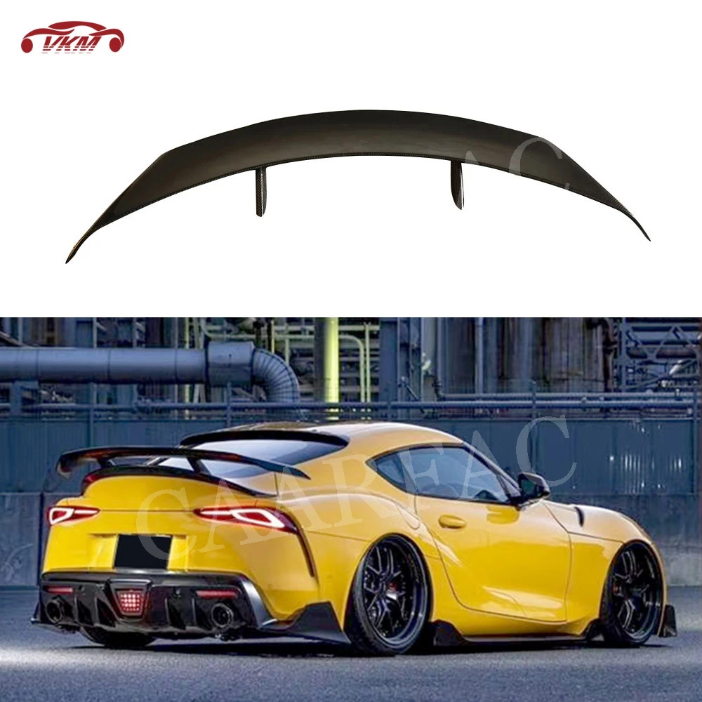 

Carbon fiber Material Rear Trunk Lip High Foot Spoiler Accessorise For Toyota Supra A Style 2019 2020 Auto Car Decoration