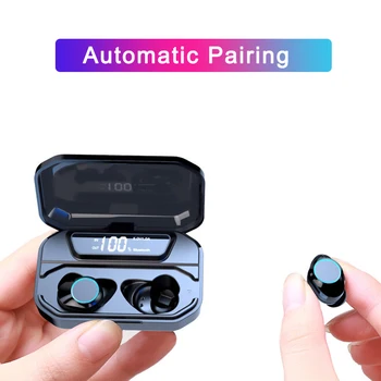 

G02 TWS 5.0 Bluetooth Wireless Earphones 6D Stereo Bluetooth earbuds IPX7 Waterproof touch control 3300mAh LED Smart Power Bank