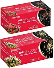 100 Clear or Multi Colour Bulb Christmas Fairy Lights Xmas Tree Decoration Party