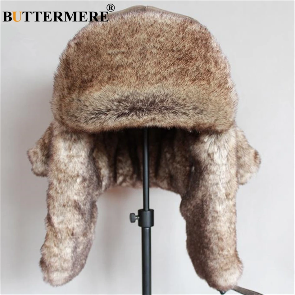Buttermere Leather Mens Bomber Hat Fur 