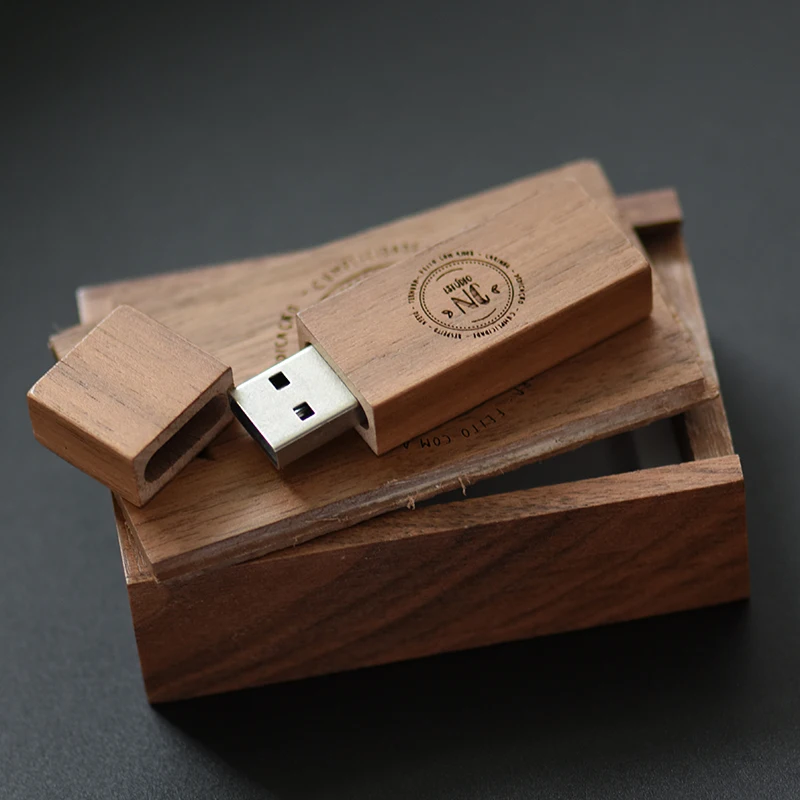 Usb флеш накопитель JASTERCarbonized bamboo walnut wooden + box с логотипом 4 ГБ 8 16 32 64 usb 2 0 подарок для
