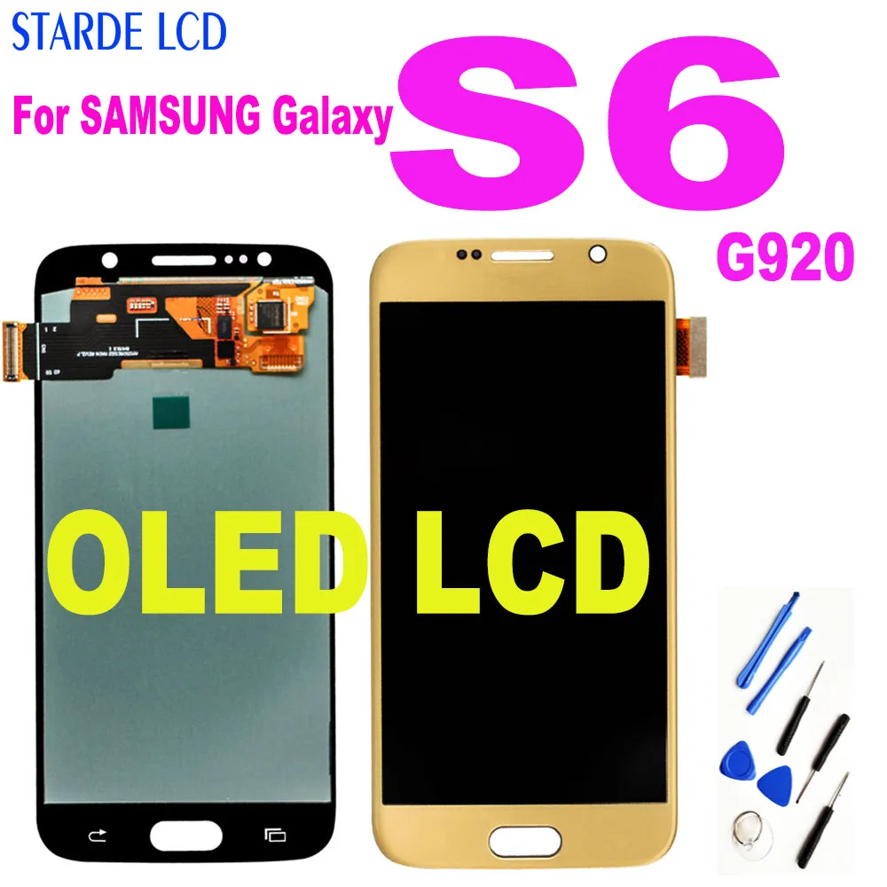 OLED ЖК-дисплей для SAMSUNG Galaxy S6 G920 SM-G920F G920F G920FD сенсорный экран дигитайзер в сборе