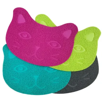 

Cat Supplies Cat Litter Pad Mat Face Shape Eco-friendly PVC Pet Bed Mat 30*40cm
