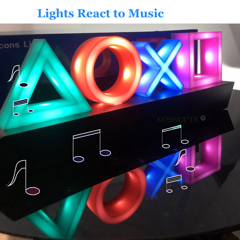 lampara usb con icono para juego de ps4 luz de neon regulable control por voz decoracion de pared para club iluminacion colorida comercial