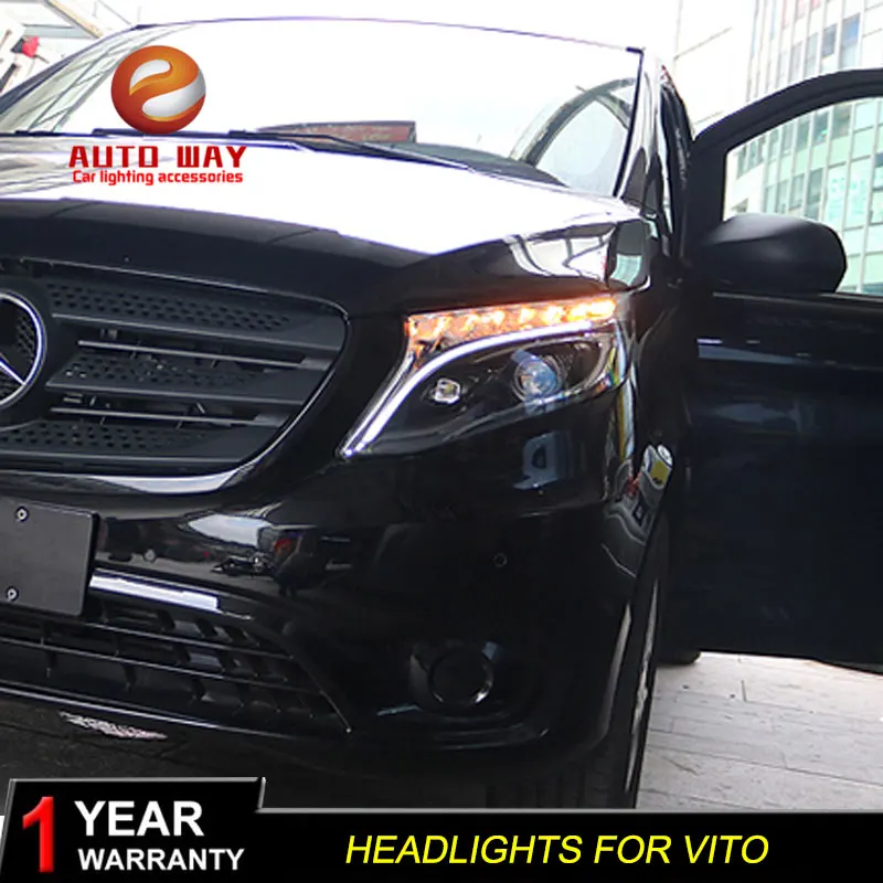 Автомобильный Стайлинг чехол для фары Benz vito 2016 2019 2017 светодиодный DRL Объектив
